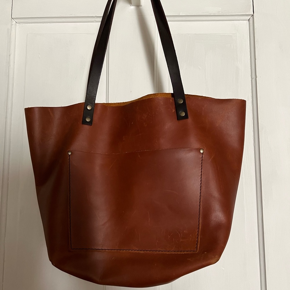Portland Leather large honey tote